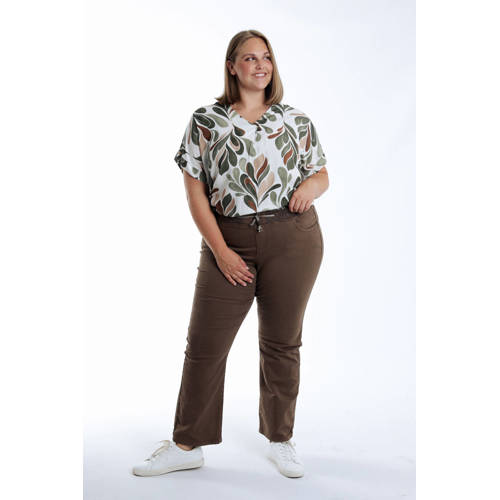 Paprika straight regular waist broek kaki afbeelding
