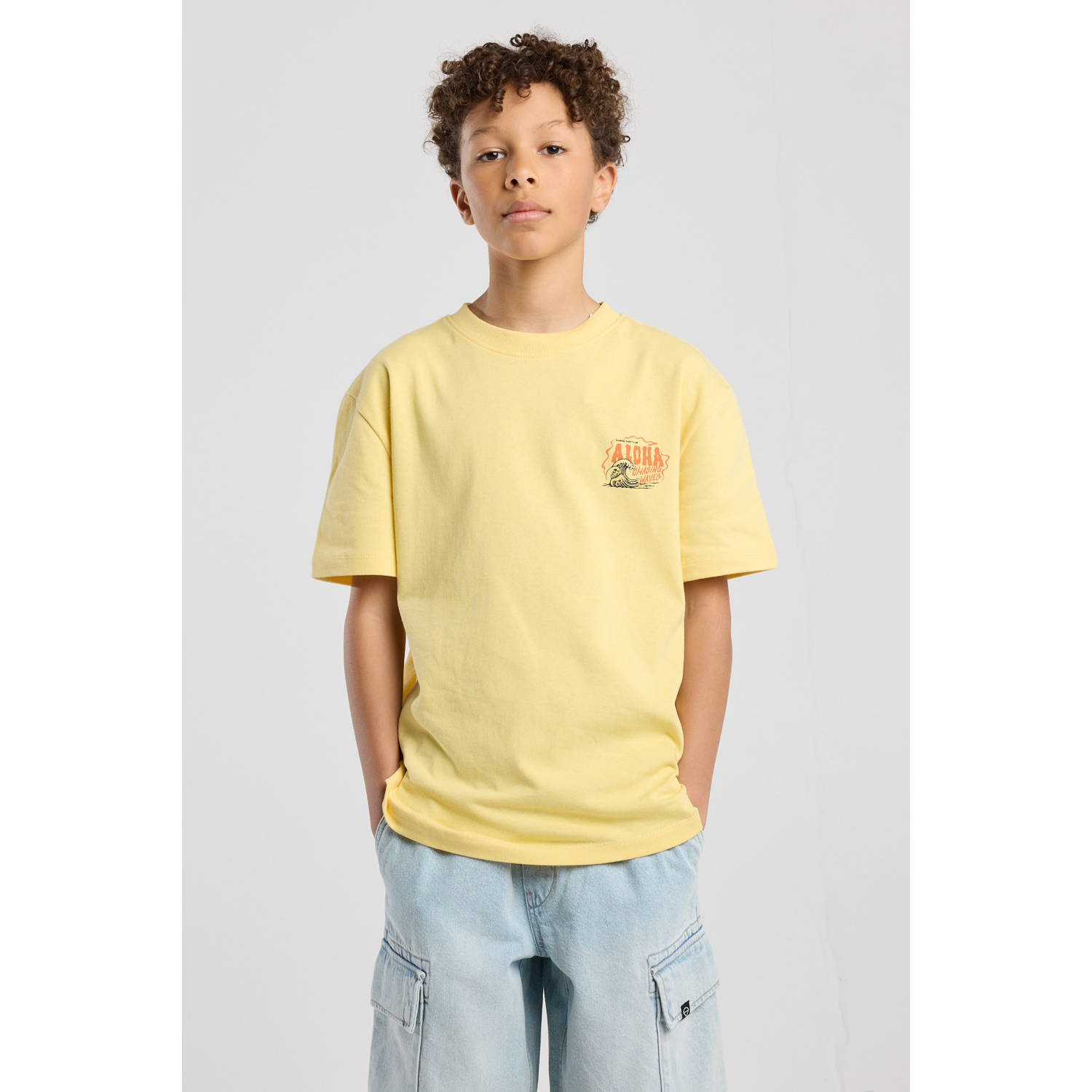 America Today T-shirt lichtgeel