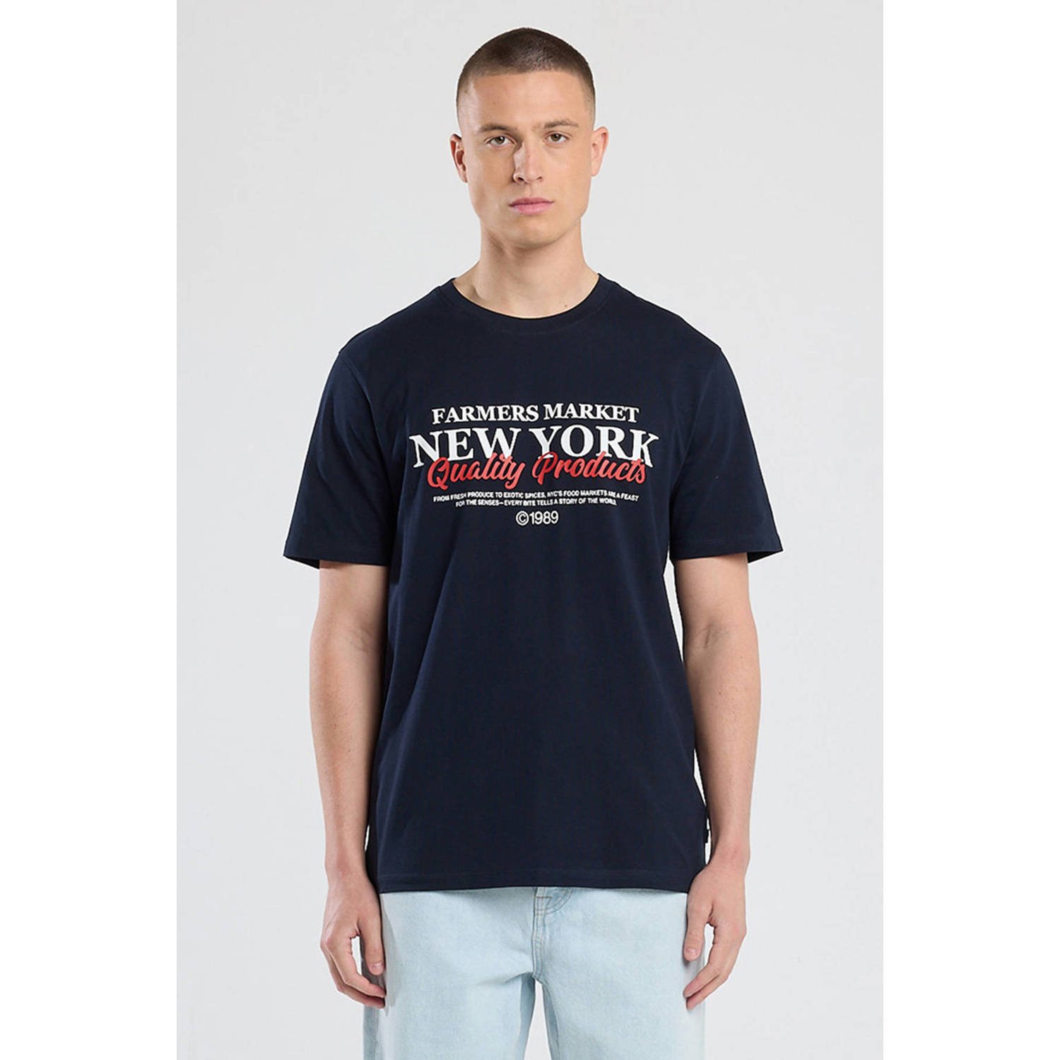 America Today regular T-shirt donkerblauw