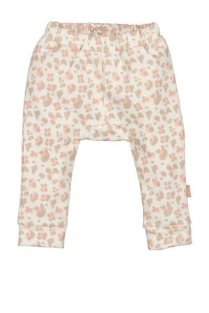 regular casual broek met panterprint beige
