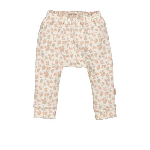 BESS regular casual broek met panterprint beige afbeelding