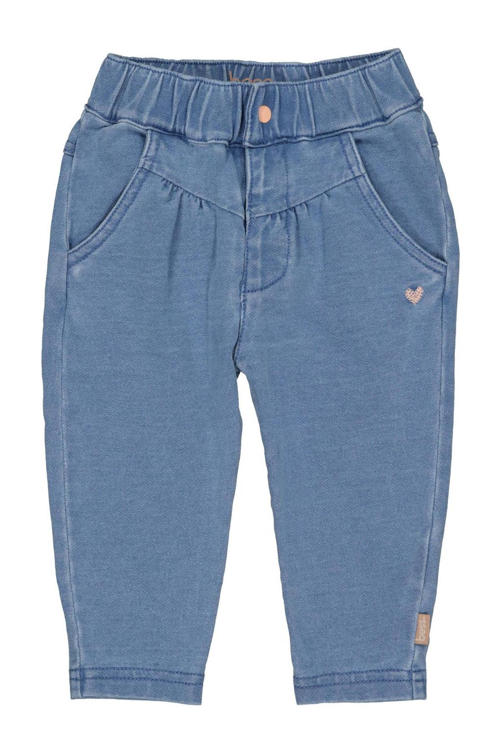 Stonewashed meisjes BESS regular waist regular fit jog met elastische tailleband en effen