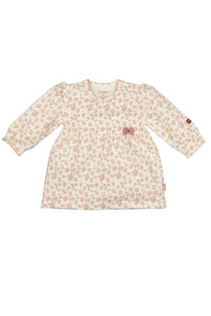 korte jurk met panterprint beige