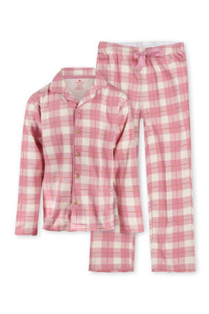 pyjama met roze geruite print