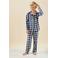 Little Label pyjama met donkerblauw geruite print