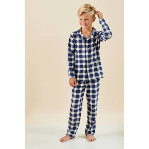 Little Label pyjama met donkerblauw geruite print afbeelding
