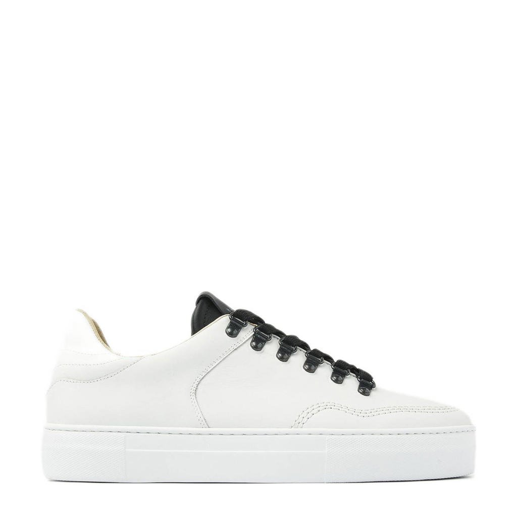 Witte heren Nubikk Jagger Roman leren sneakers met veters