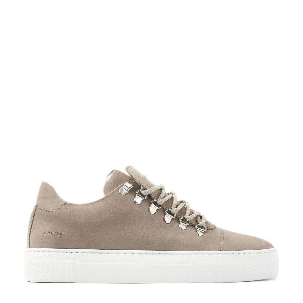 Grijze heren Nubikk nubuck sneakers met veters