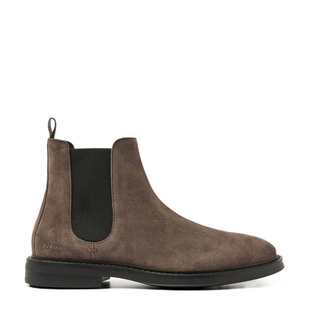 Donkergrijze heren Nubikk Tucson Rai suède chelsea boots met elastische inzet