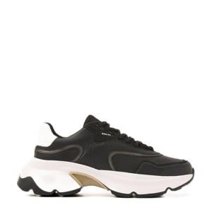 chunky leren sneakers zwart