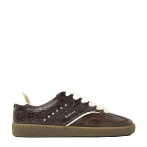 Ray Owen Studs leren sneakers donkerbruin