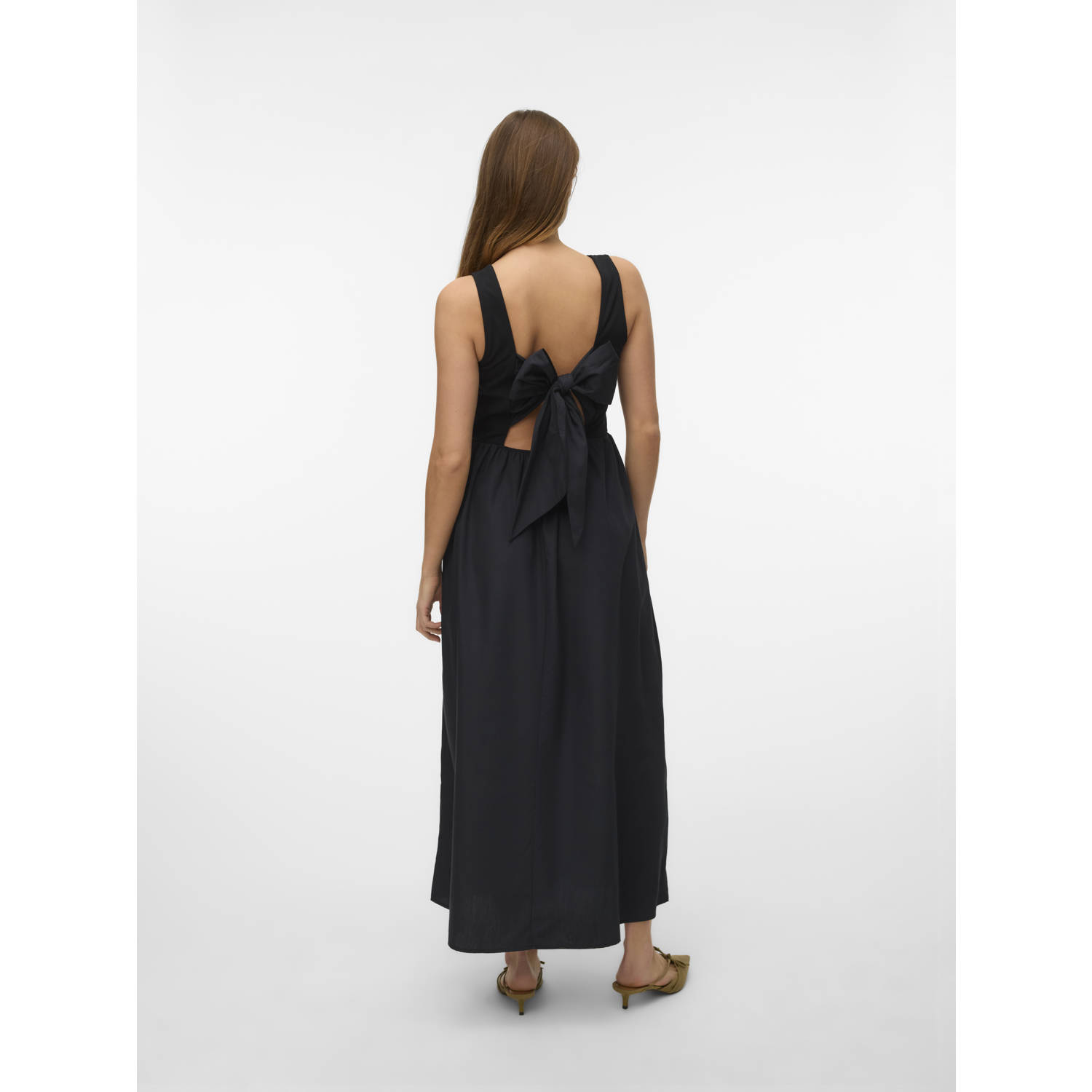 VERO MODA midi jurk zwart