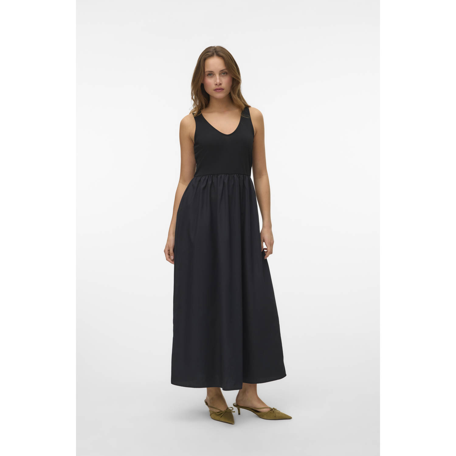 VERO MODA midi jurk zwart