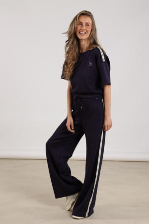 relaxed regular waist casual broek donkerblauw