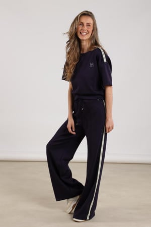 relaxed regular waist casual broek donkerblauw