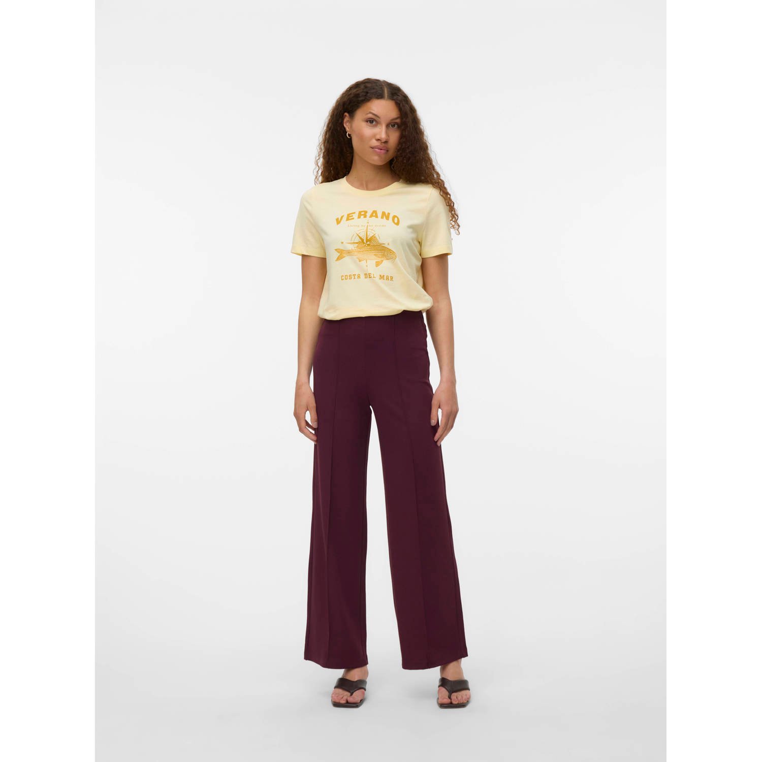 VERO MODA wide leg high waist palazzo broek
