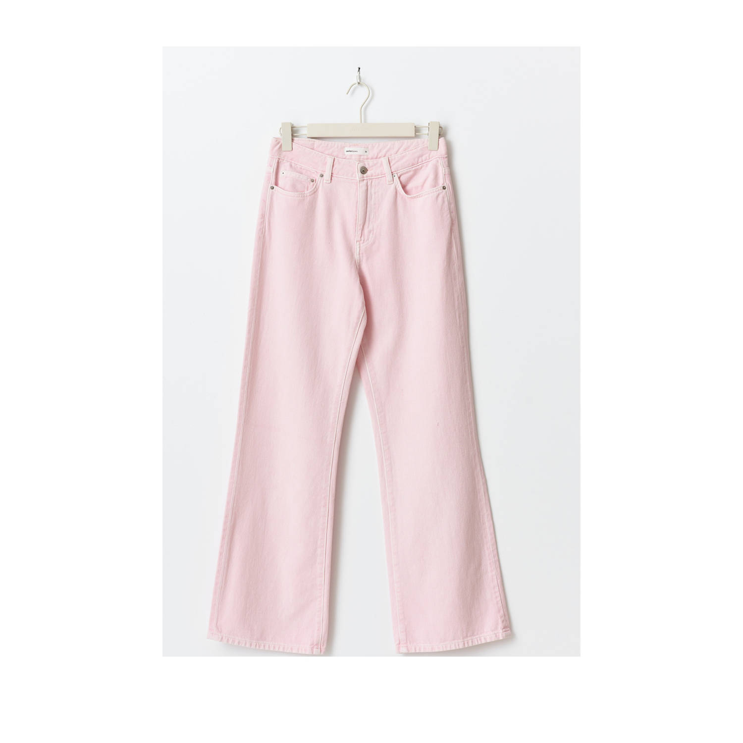 Gina Tricot wide leg jeans lichtroze