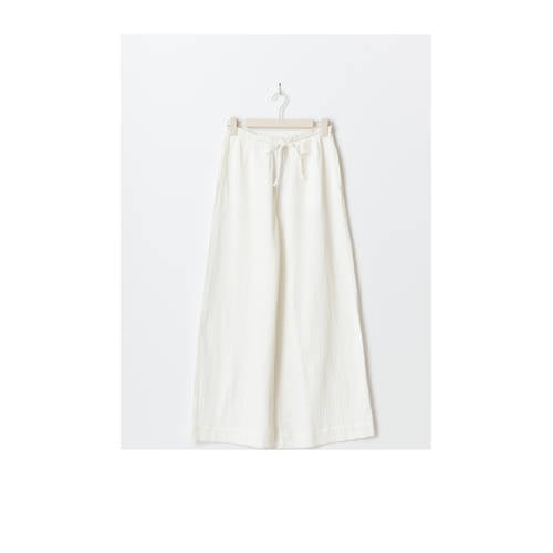 Gina Tricot wide leg regular waist broek wit afbeelding