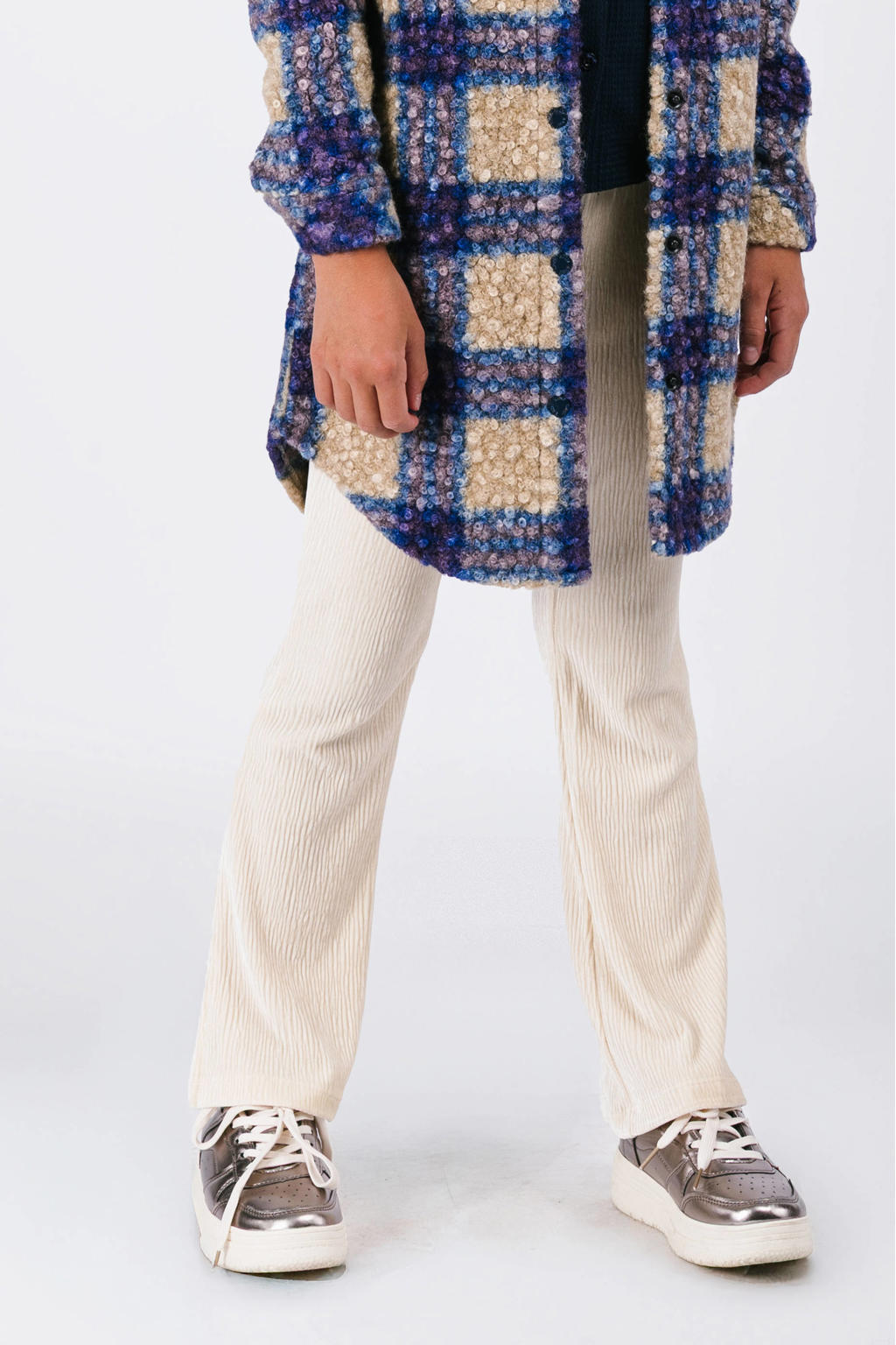 Ecru meisjes B.Nosy flared broek van polyester met regular waist, elastische tailleband en effen