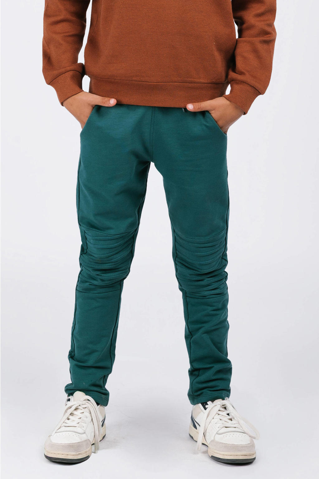 Groene jongens B.Nosy slim sweatpants met regular waist, elastische tailleband met koord en effen