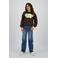 Raizzed high waist wide leg jeans dark blue denim