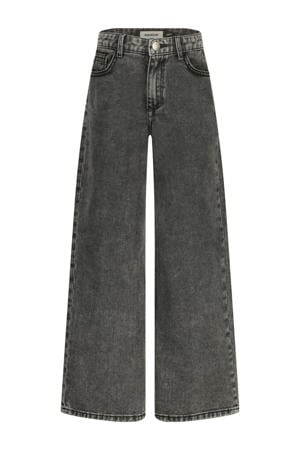 high waist wide leg jeans grey denim