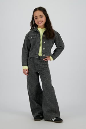 high waist wide leg jeans grey denim