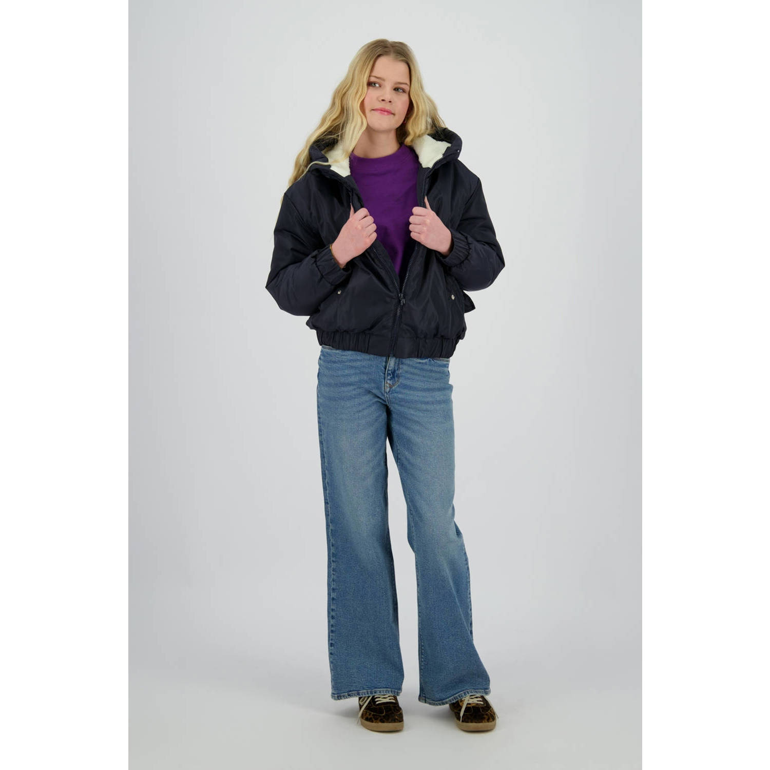 Raizzed gewatteerde jas donkerblauw