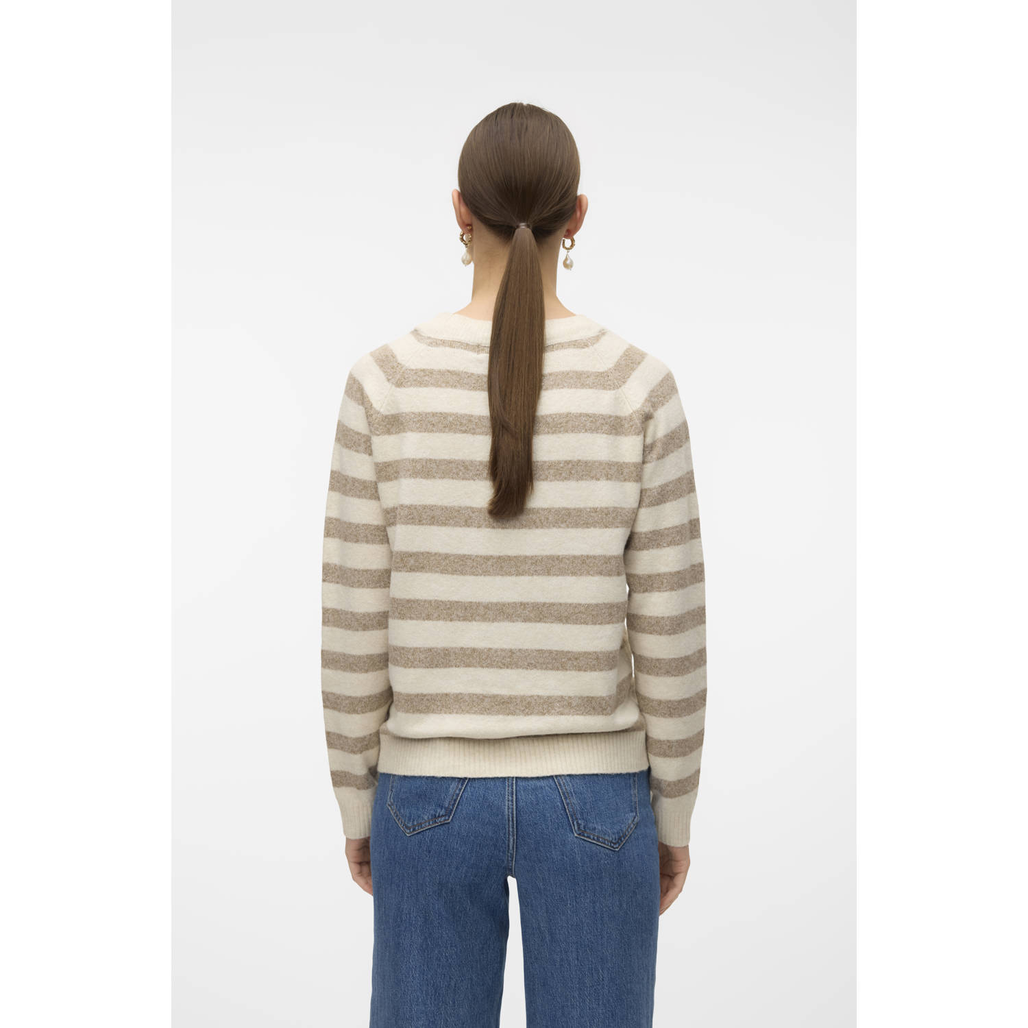 VERO MODA trui lichtgrijs gebreid
