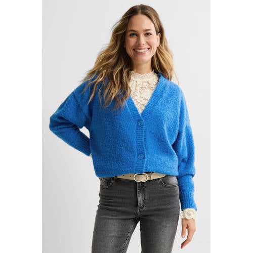 anytime gebreide vest blauw afbeelding