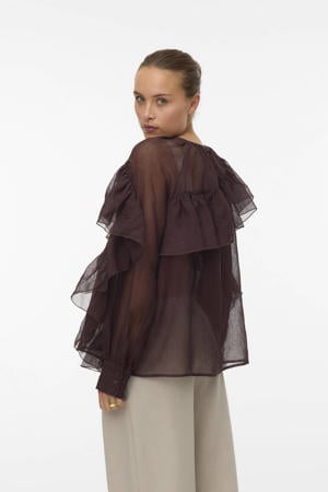 blousetop donkerbruin