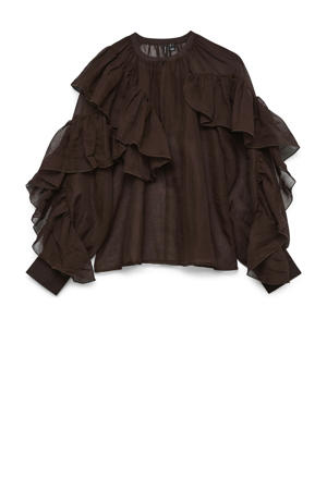 blousetop donkerbruin
