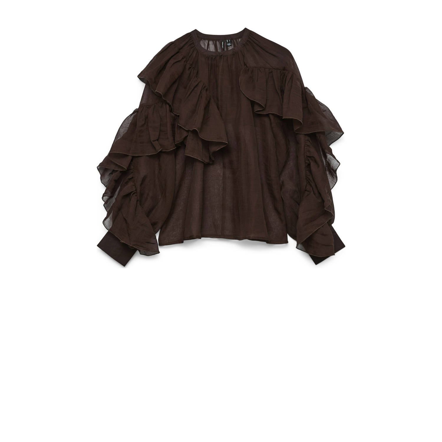 VERO MODA blousetop donkerbruin