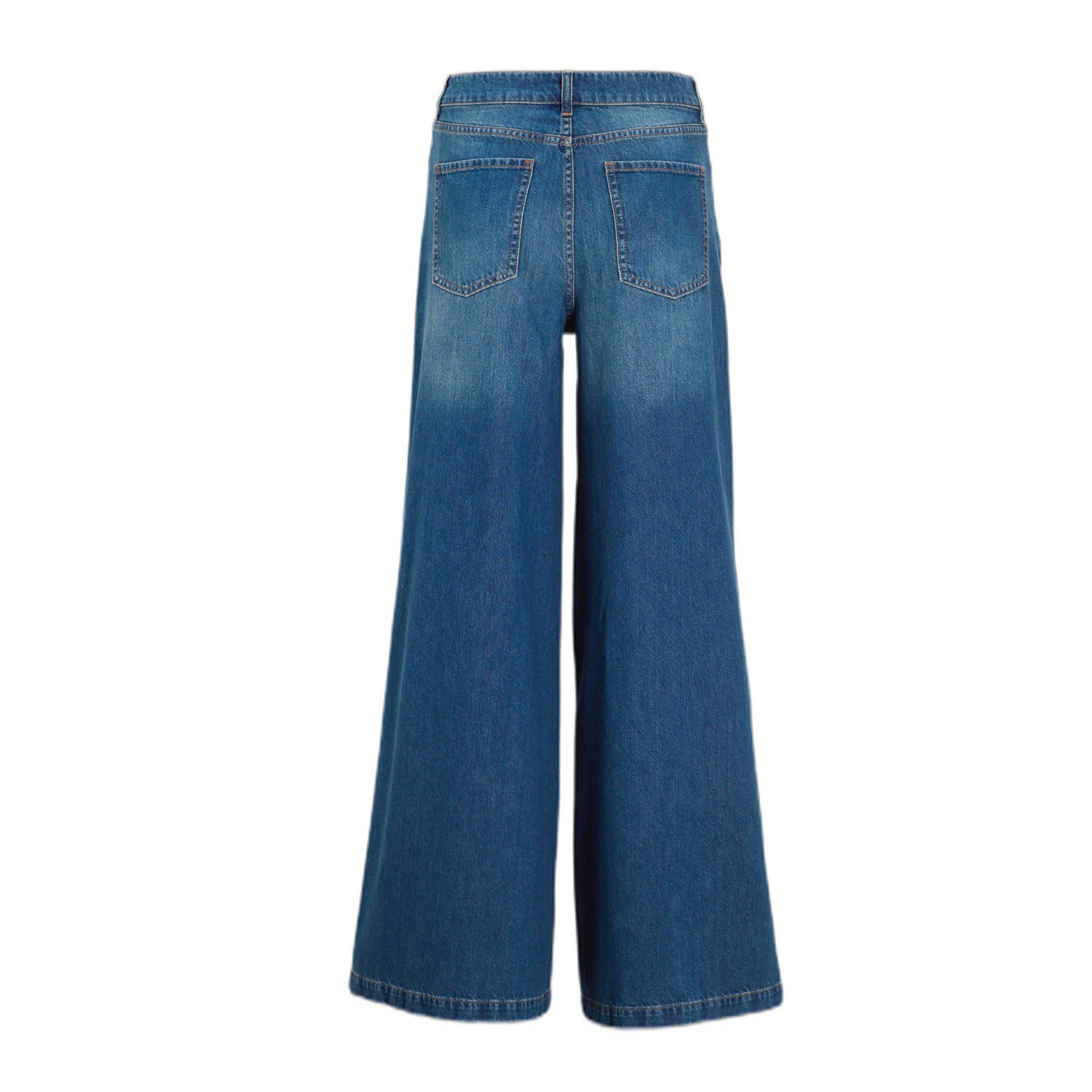 anytime palazzo wide leg jeans blauw