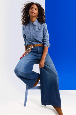 palazzo wide leg jeans blauw