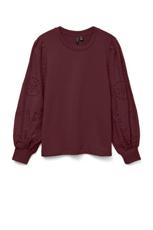 pullover trui rood broderie