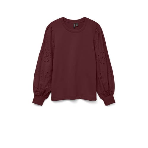 VERO MODA pullover trui rood broderie afbeelding