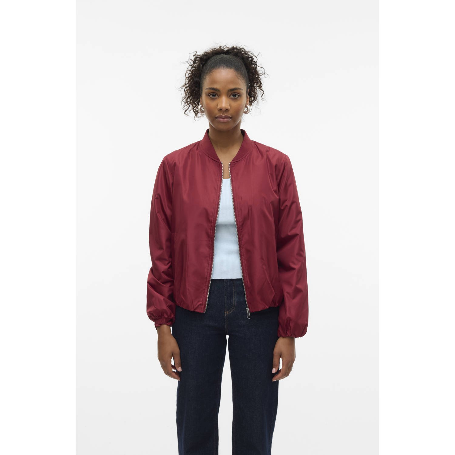 VERO MODA bomberjack donkerrood