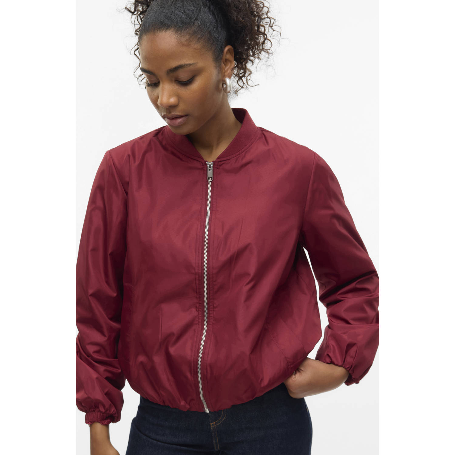 VERO MODA bomberjack donkerrood