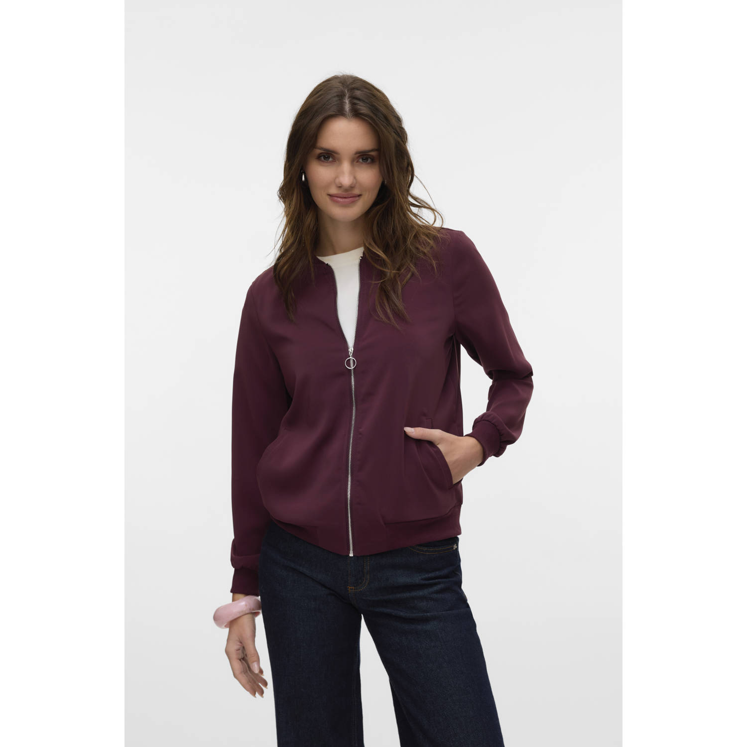 Vero Moda Regular fit bomberjack met fly-away-kraag model 'COCO'