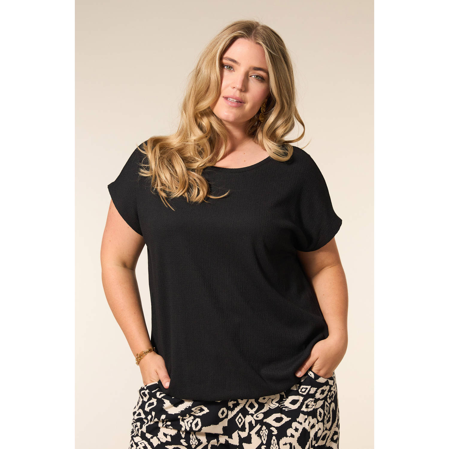 Miss Etam Plus top zwart