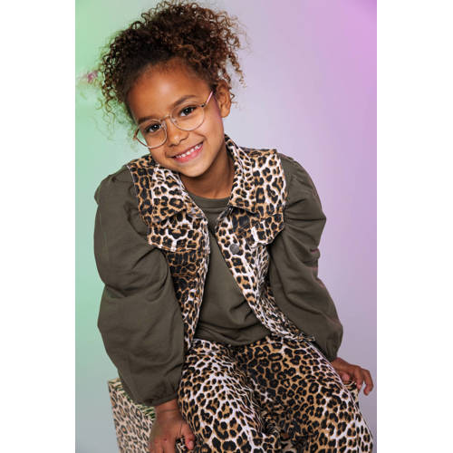 Quapi x Monique Smit gilet met panterprint bruin afbeelding