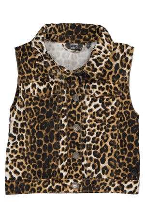gilet met panterprint bruin