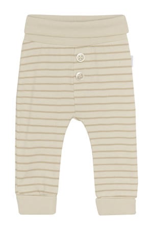 gestreepte casual broek ecru