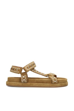 Mag suède sandalen cognac