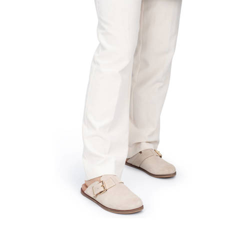 PS Poelman Aran suède clogs beige afbeelding