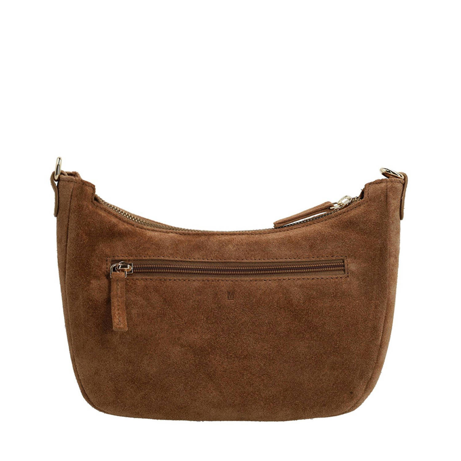 Manfield suede crossbody tas bruin