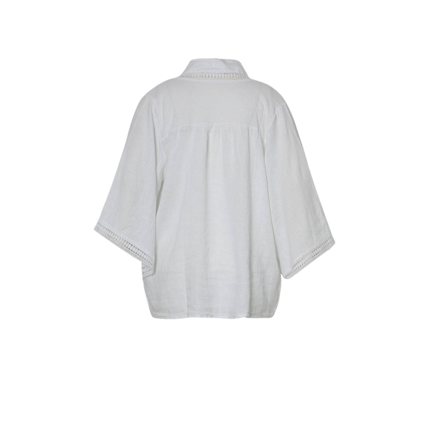 Paprika linnen vest wit broderie