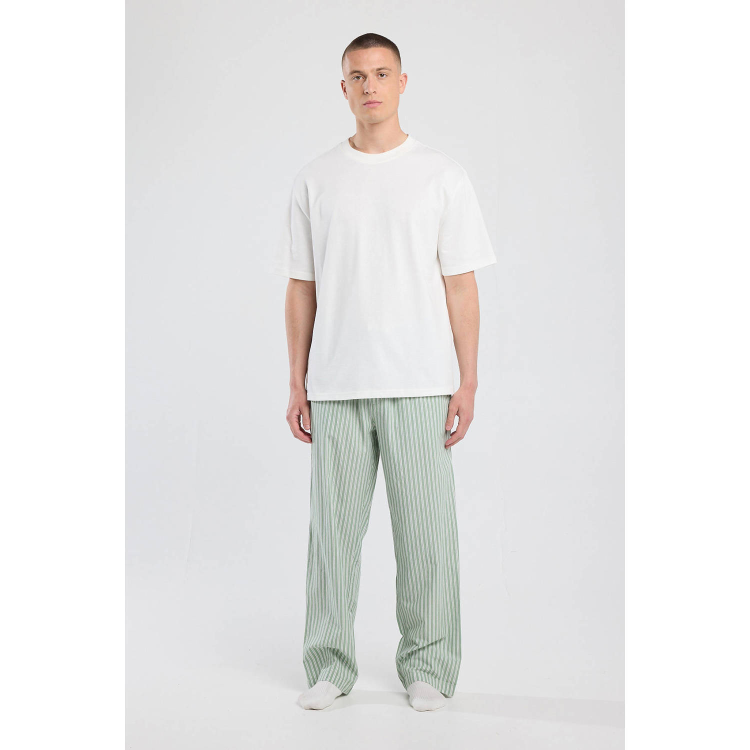 America Today pyjamabroek Lio groen wit
