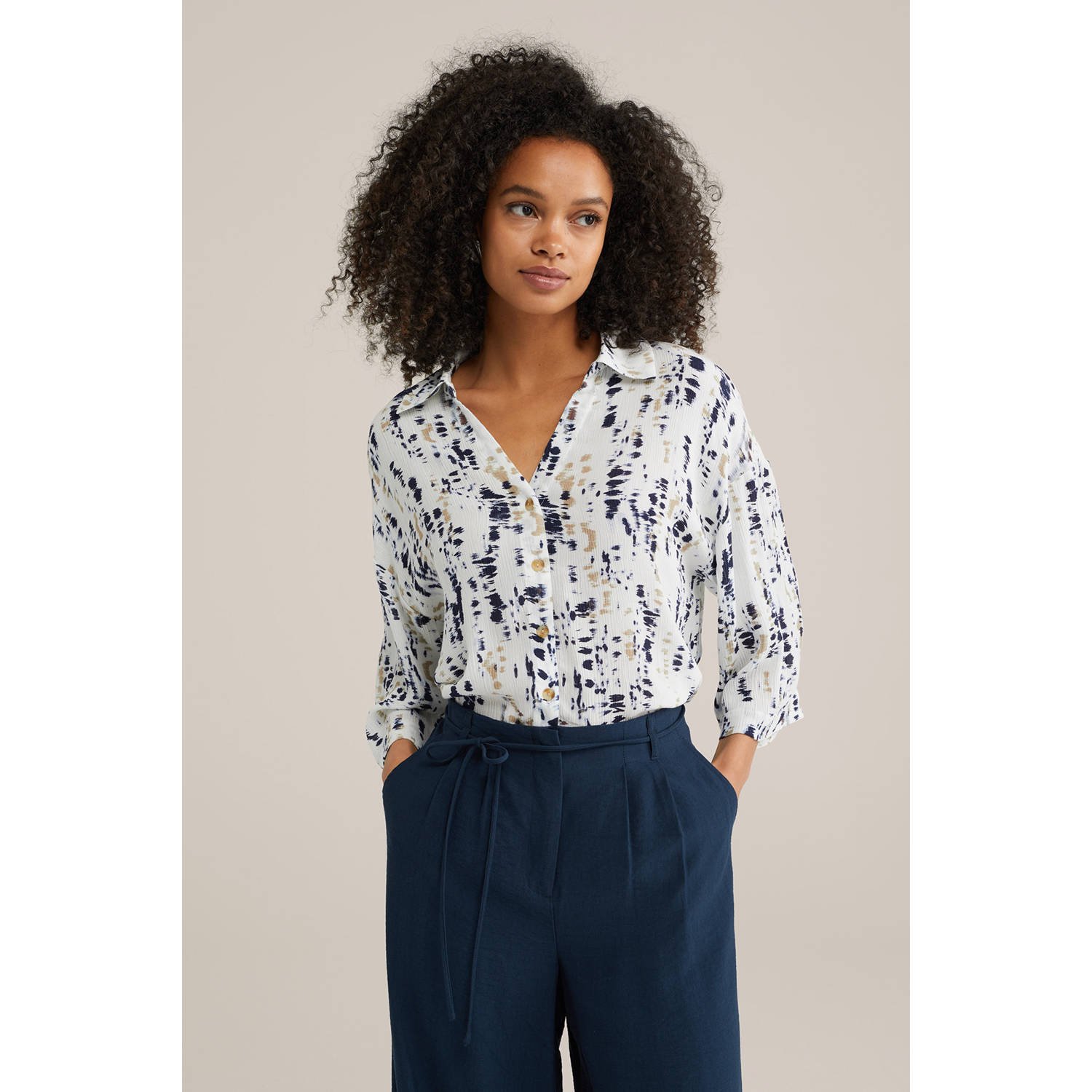 WE Fashion blouse donkerblauw